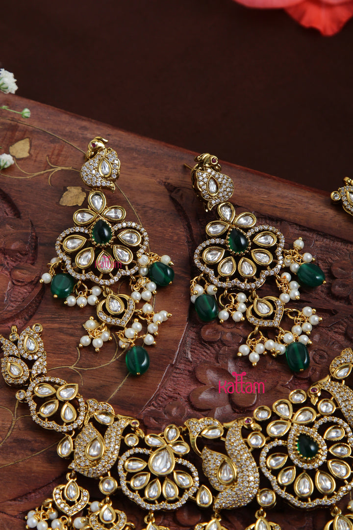 Jasmine - AD Semi Bridal Green Choker