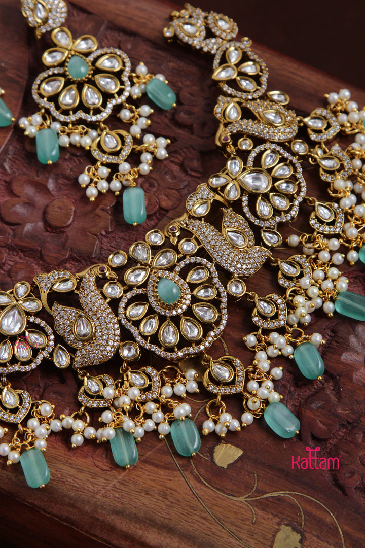 Jasmine - AD Semi Bridal light Green Choker