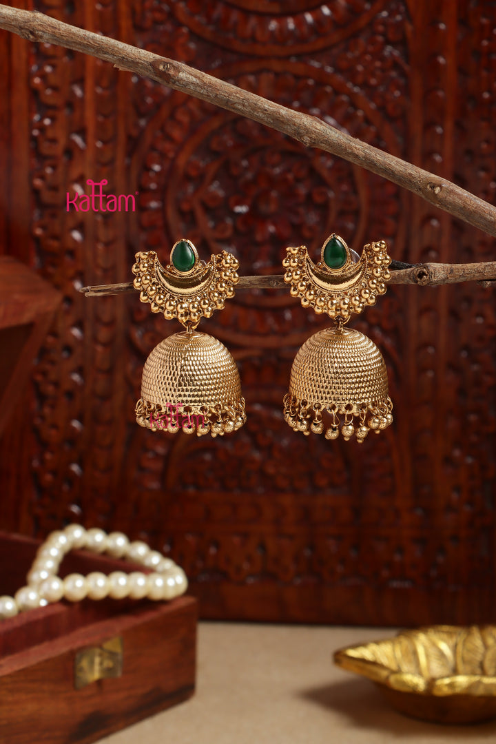 Green Halfmoon Jhumka