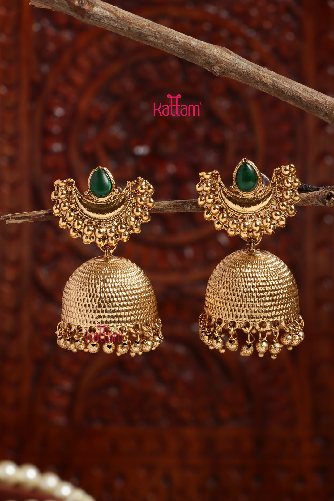 Green Halfmoon Jhumka