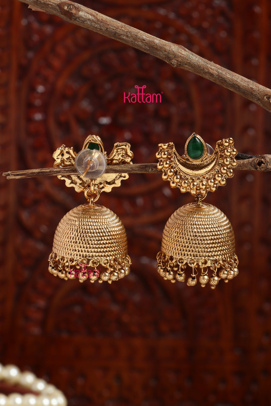 Green Halfmoon Jhumka