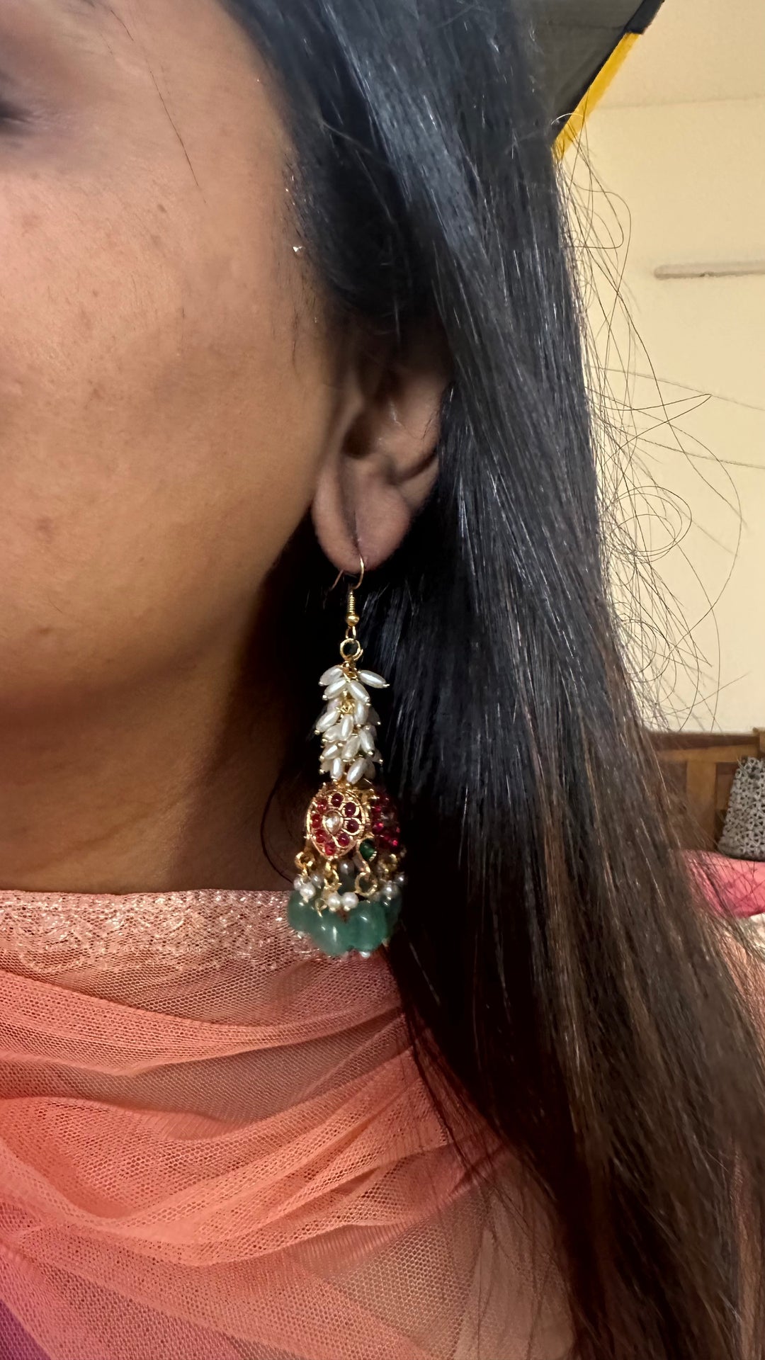 Nisha - Pearl Hook Jhumka Design 3