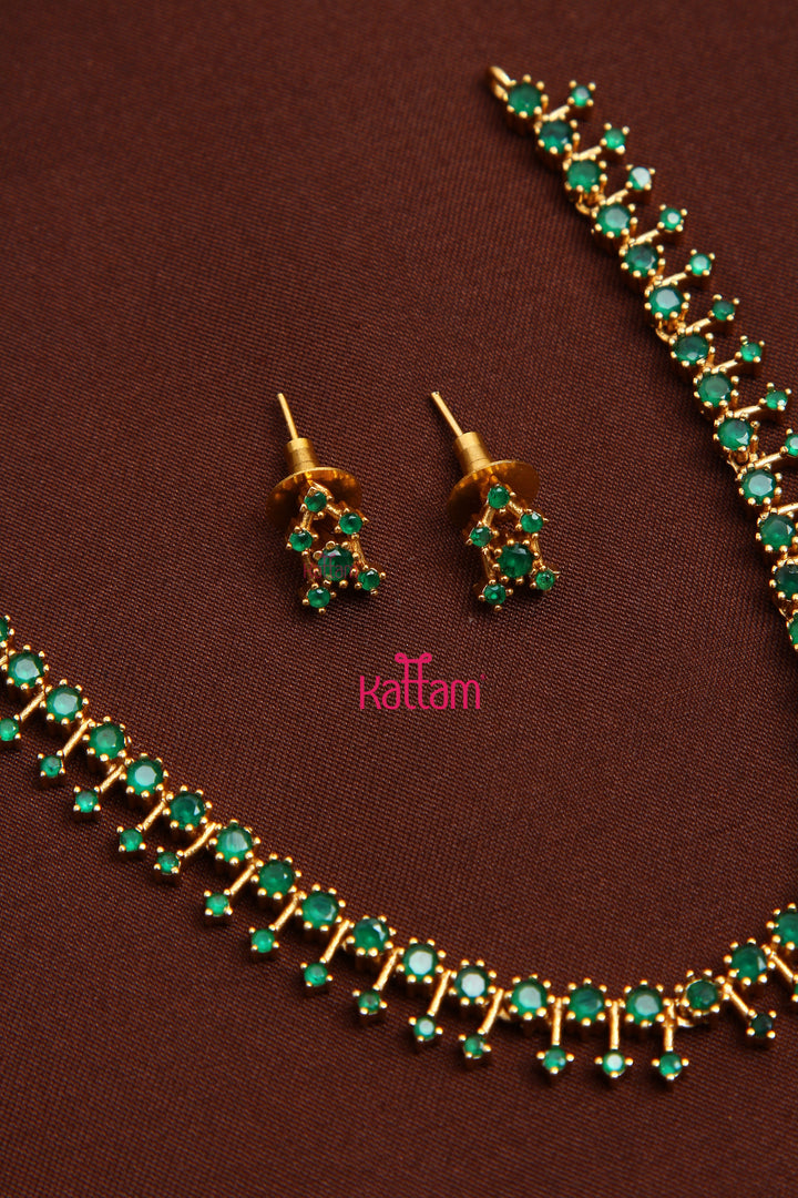 Teena - AD Spike Green Choker