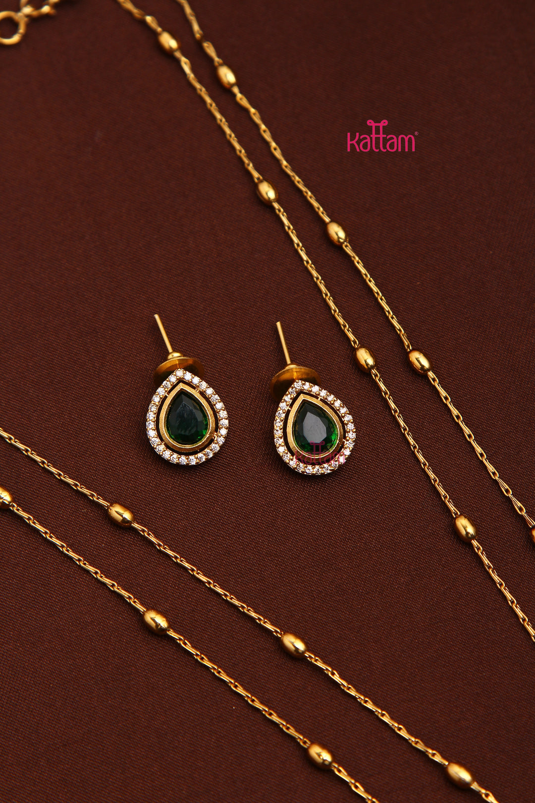 Swagatha - Layered Green Peacock Pearl Chain