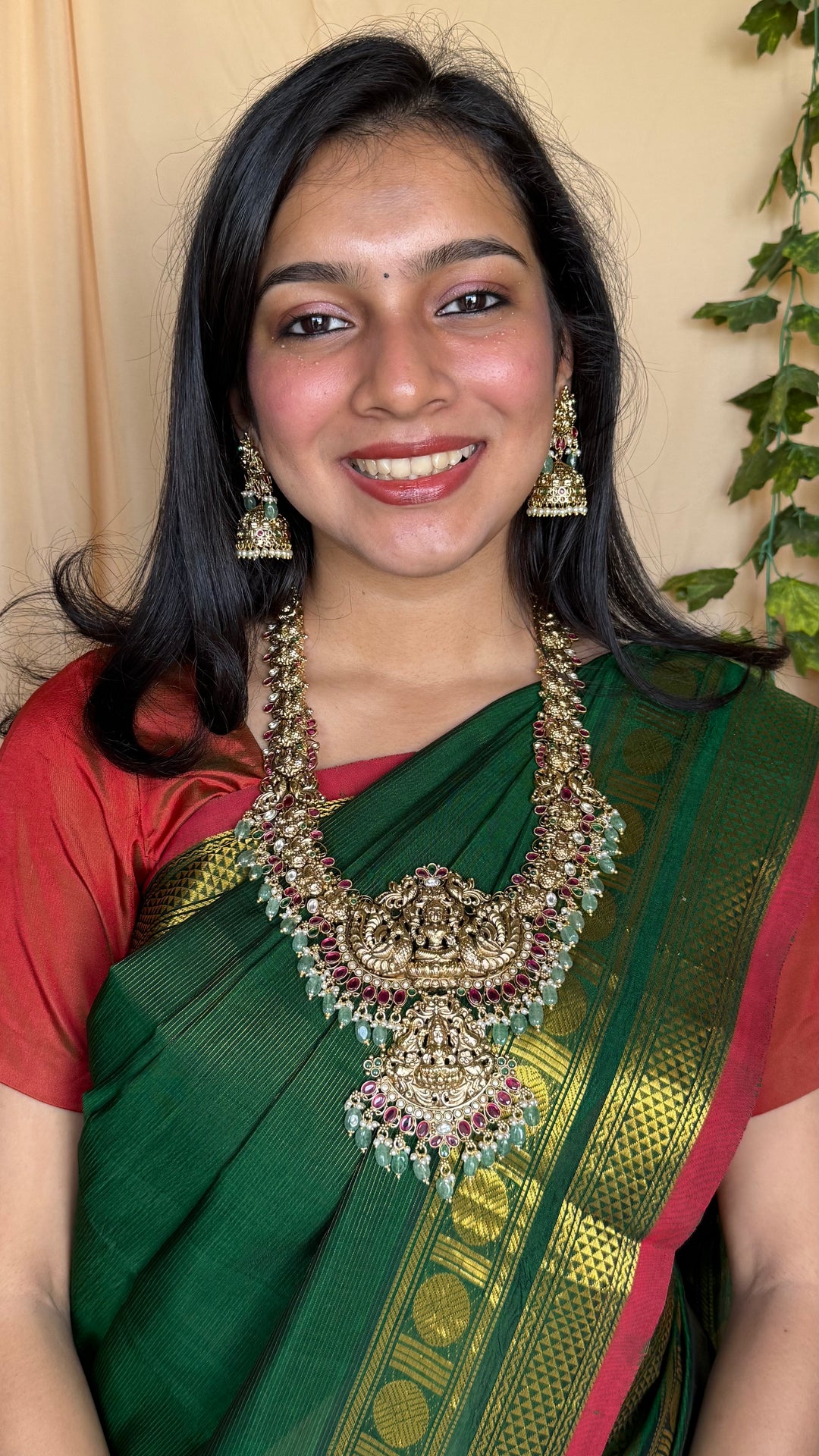 Antique Gajalakshmi beaded Bridal Haram