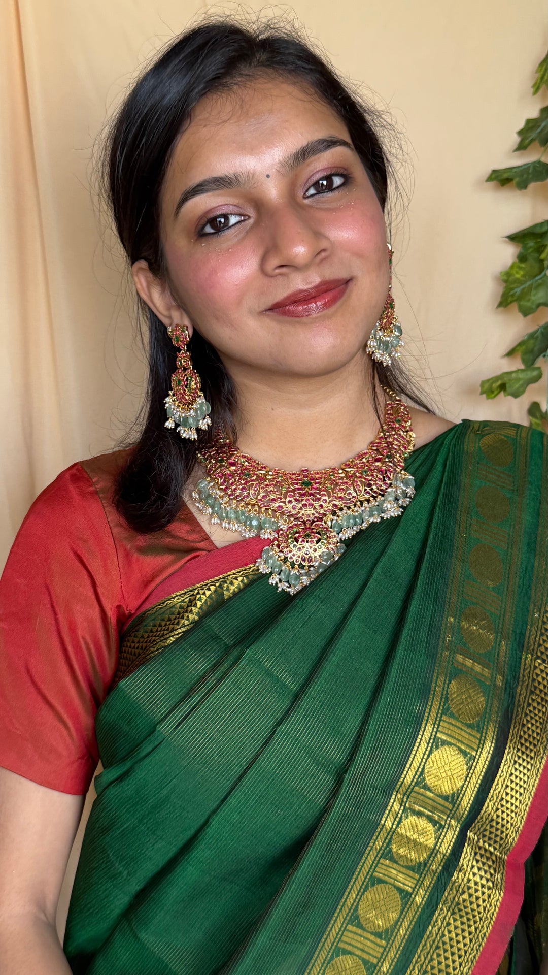 Bhavika - Bridal Green Beaded Choker Set