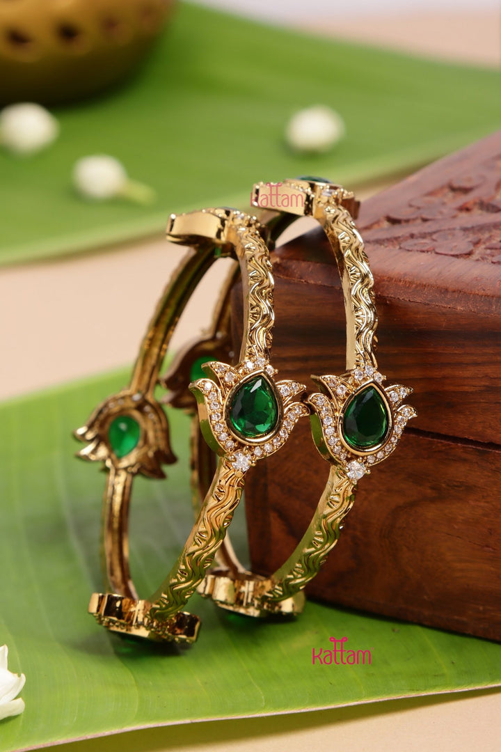 AD Green Drop Bangle Set - B555 - V4