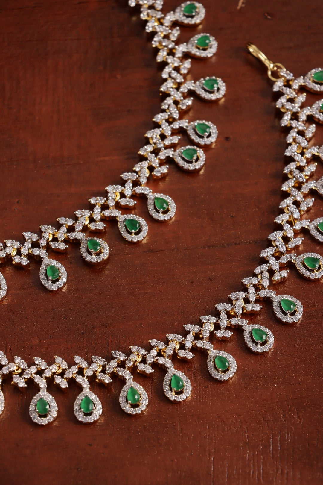 AD Green Drop Stone Earchain - EC084