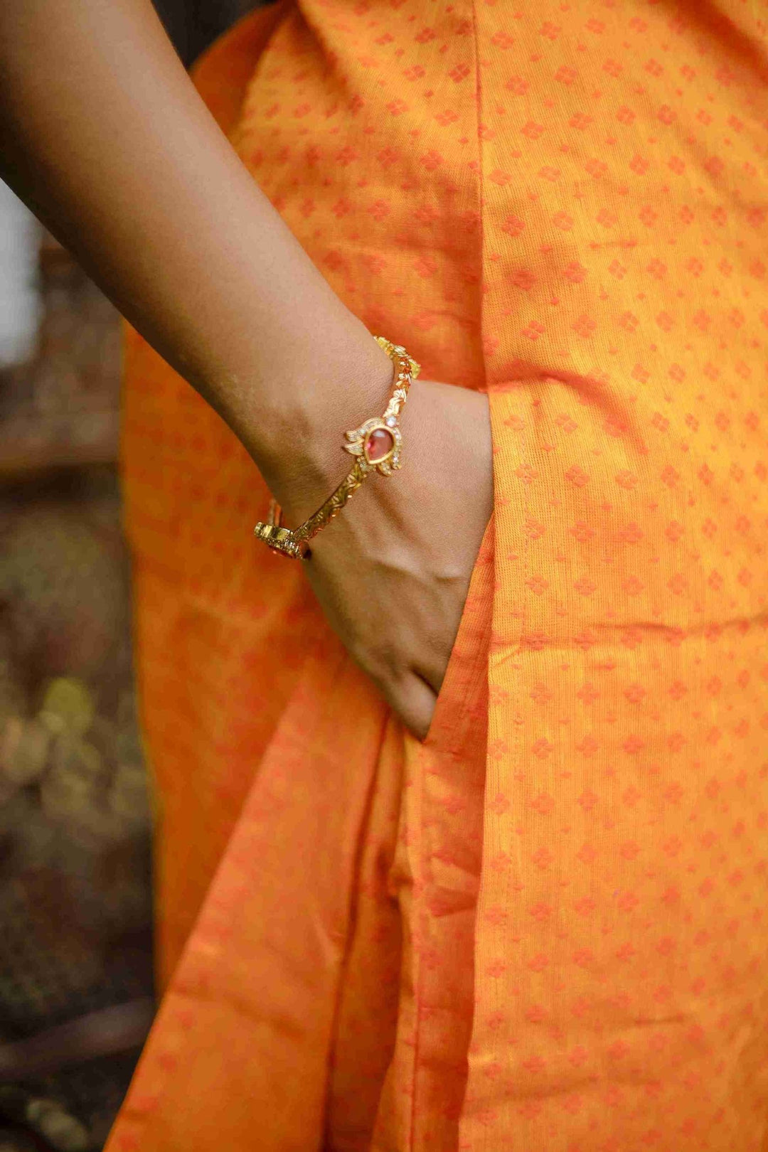 AD Ruby Drop Bangle Set - B554 - V4