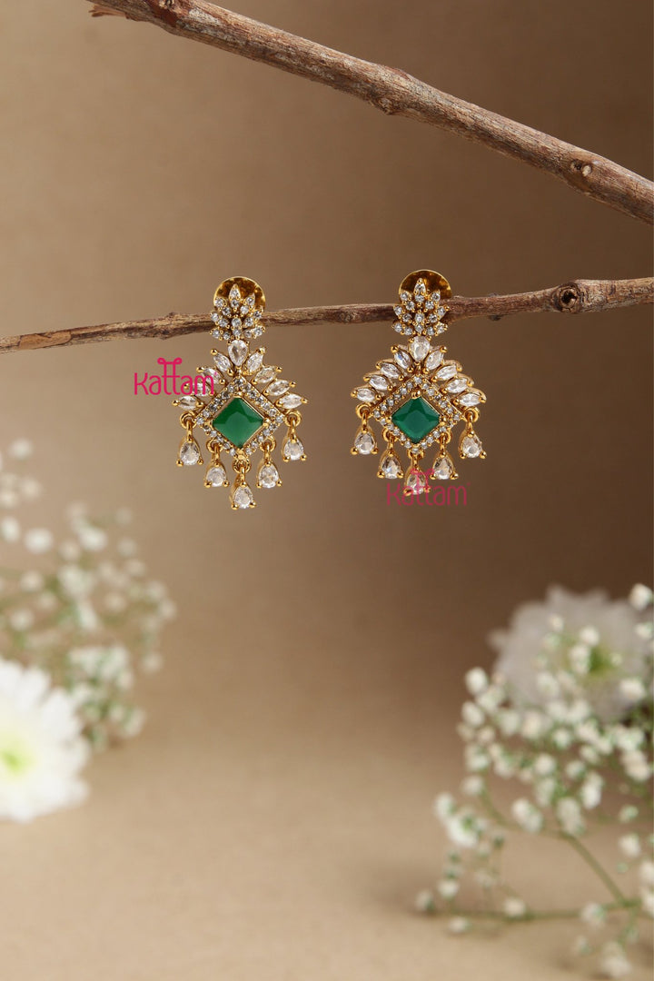 AD Stone Green Small Dangler - E859