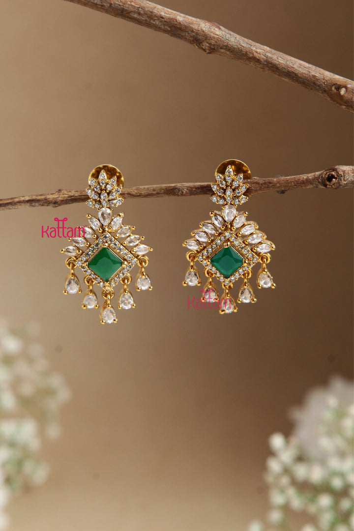 AD Stone Green Small Dangler - E859