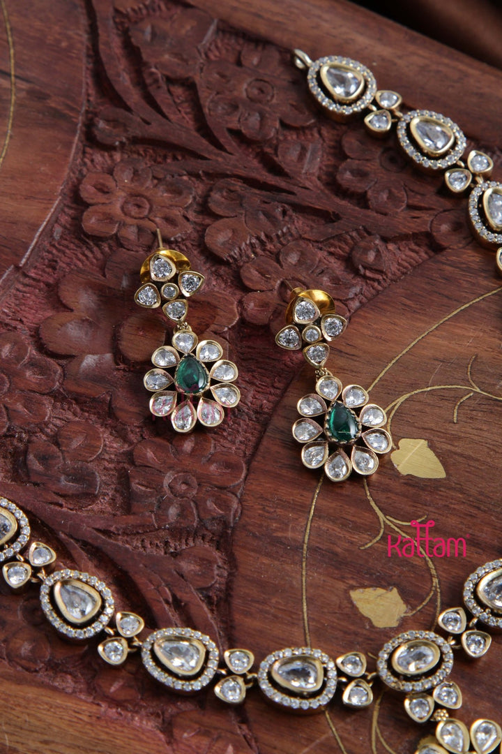 Agnes Victorian Green Short Necklace - N6051