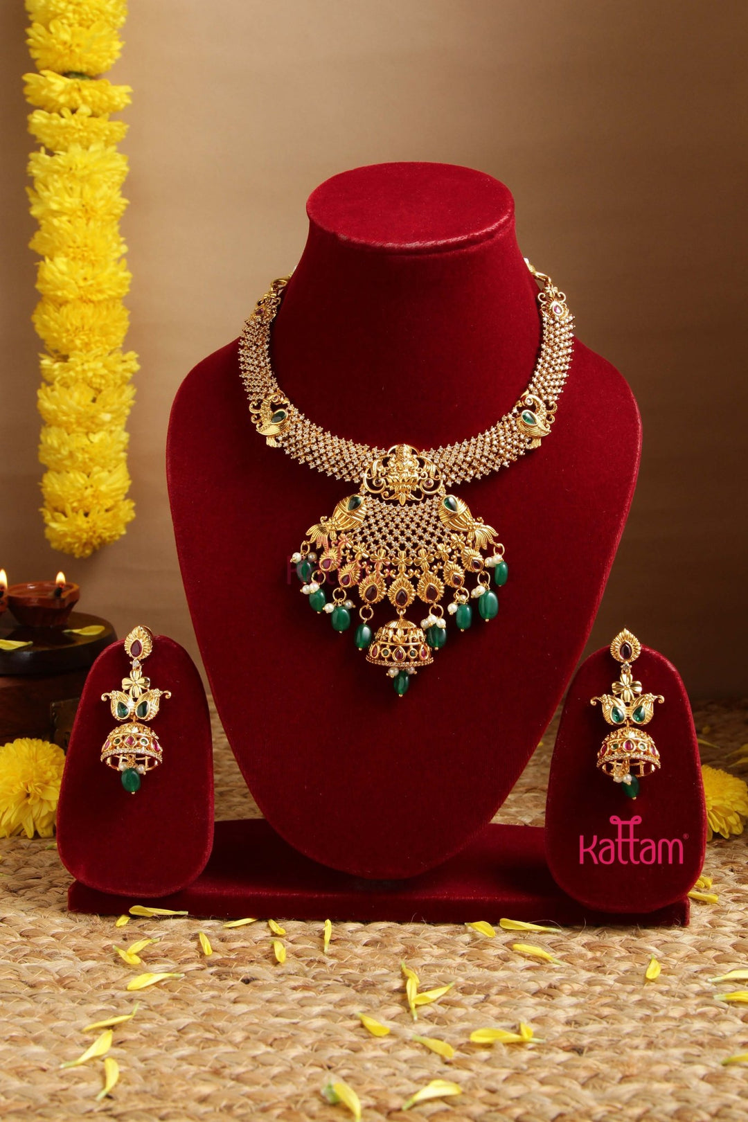 Amara - Lakshmi Intricate Stone Necklace - N3001