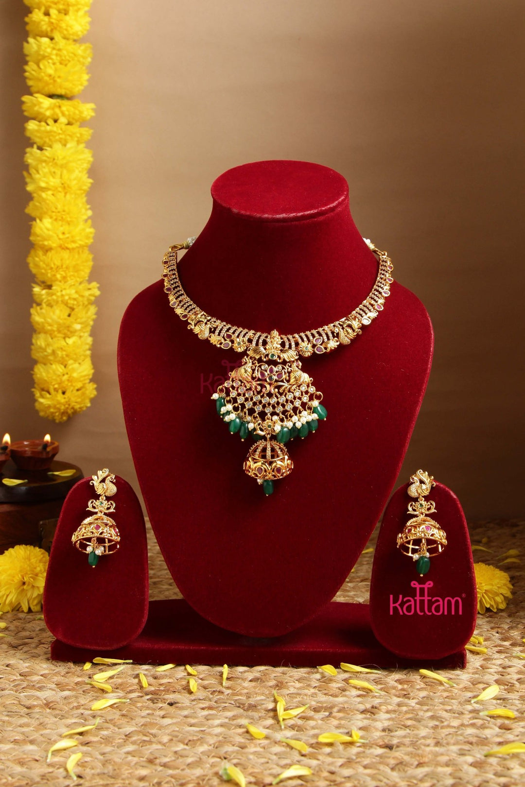 Amara - Peacock Beaded Necklace - N2997