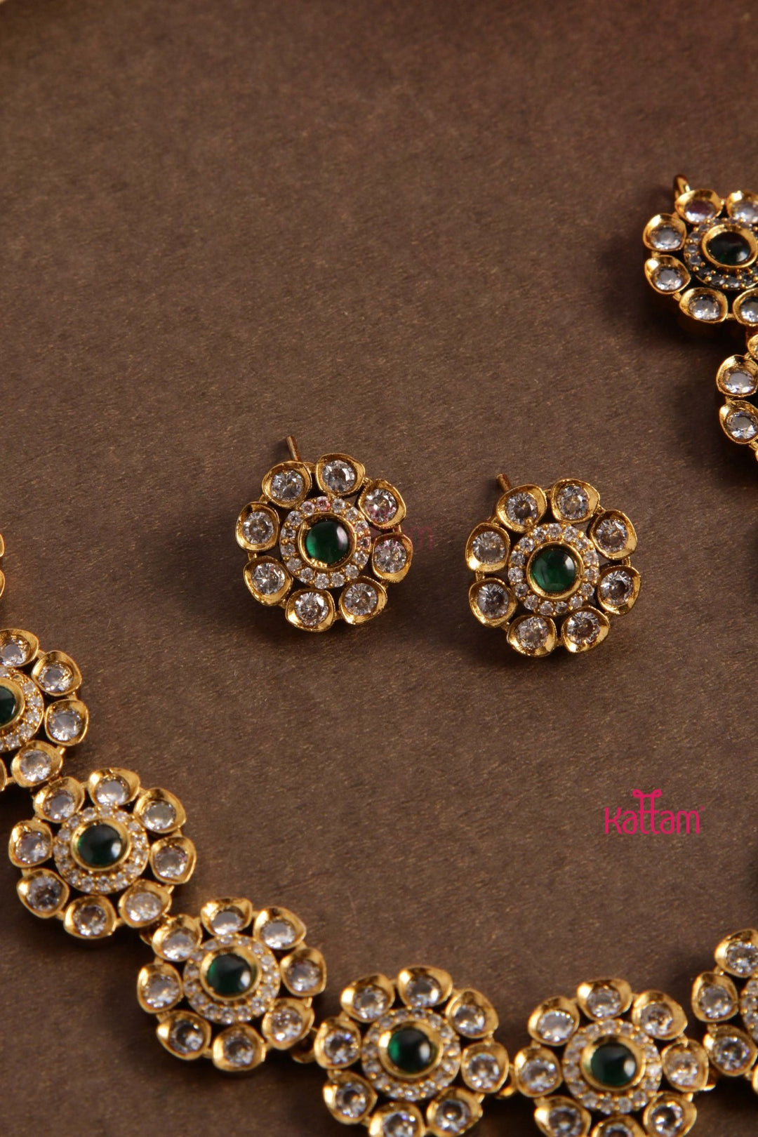 American Diamond Green Choker - N2748