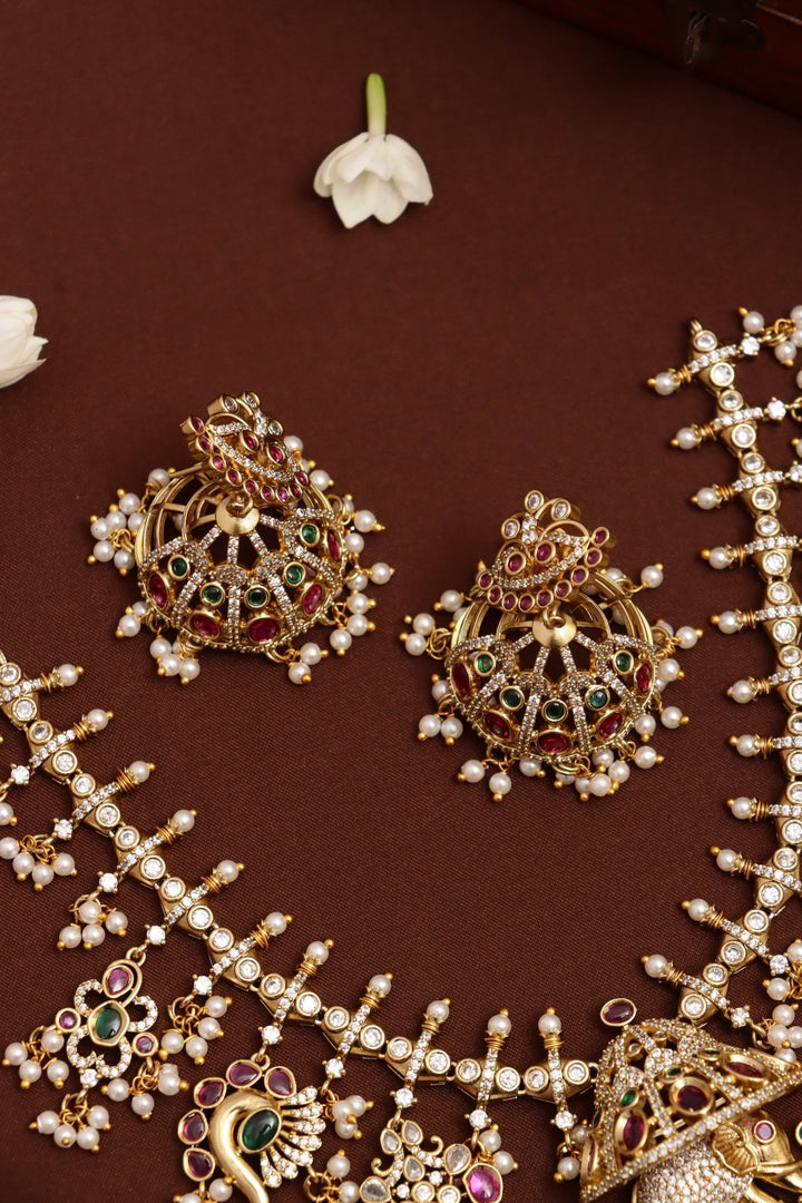 Anegha - Multistone Elephant Necklace - N3724