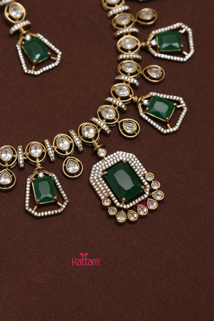 Anisha AD Green Stone Block Choker - N5230