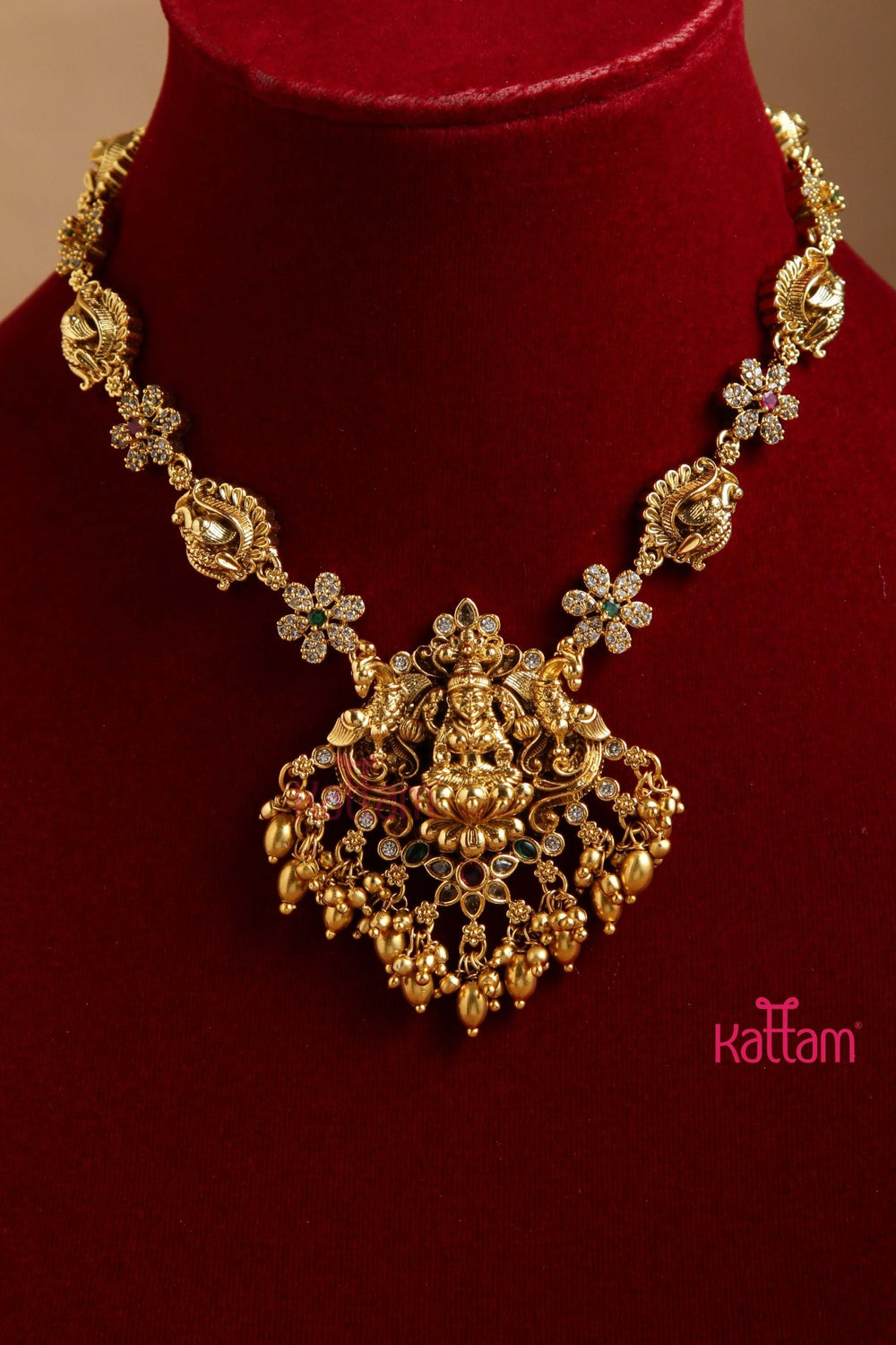 Antiquegold Goodess Floral Necklace - n2980