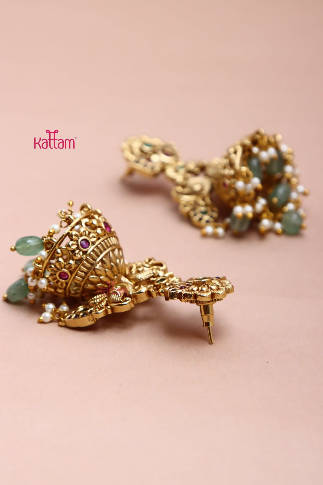 Antiquegold Peacock Bridal Jhumka - E1072