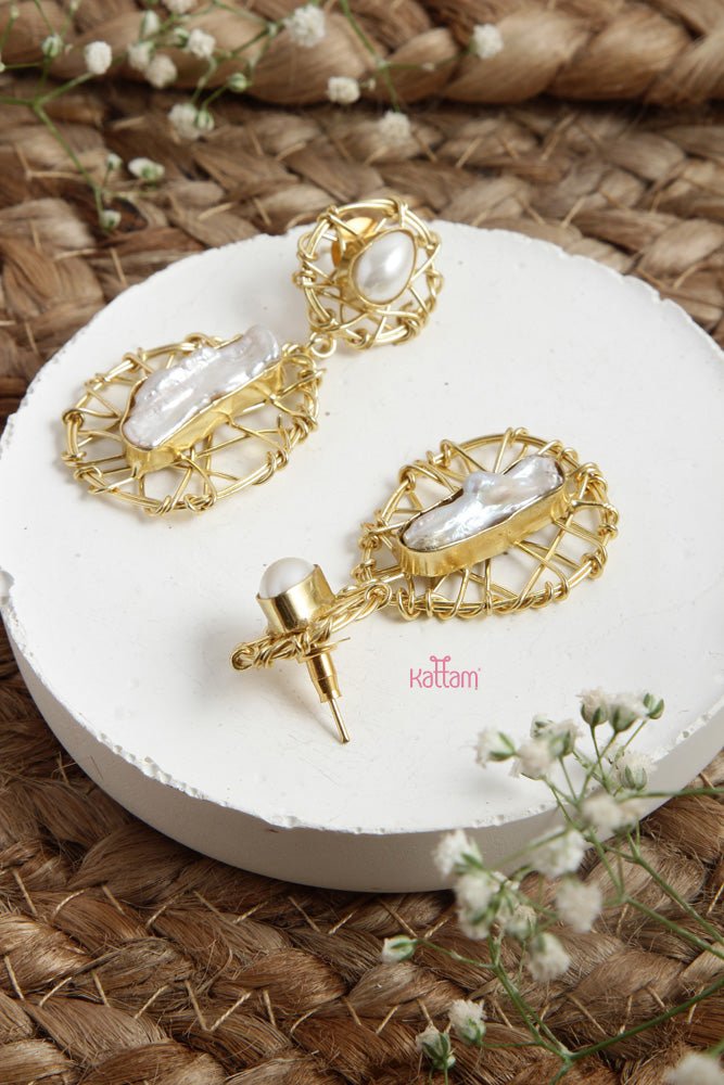 Baroque Pearl Handmade Earring - E752