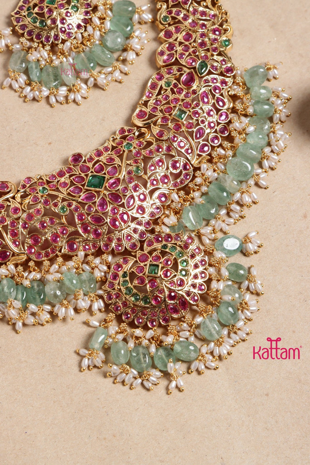 Bhavika - Bridal Green Beaded Choker Set - N3461