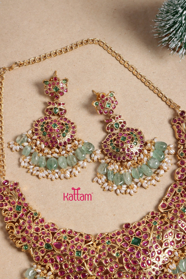 Bhavika - Bridal Green Beaded Choker Set - N3461