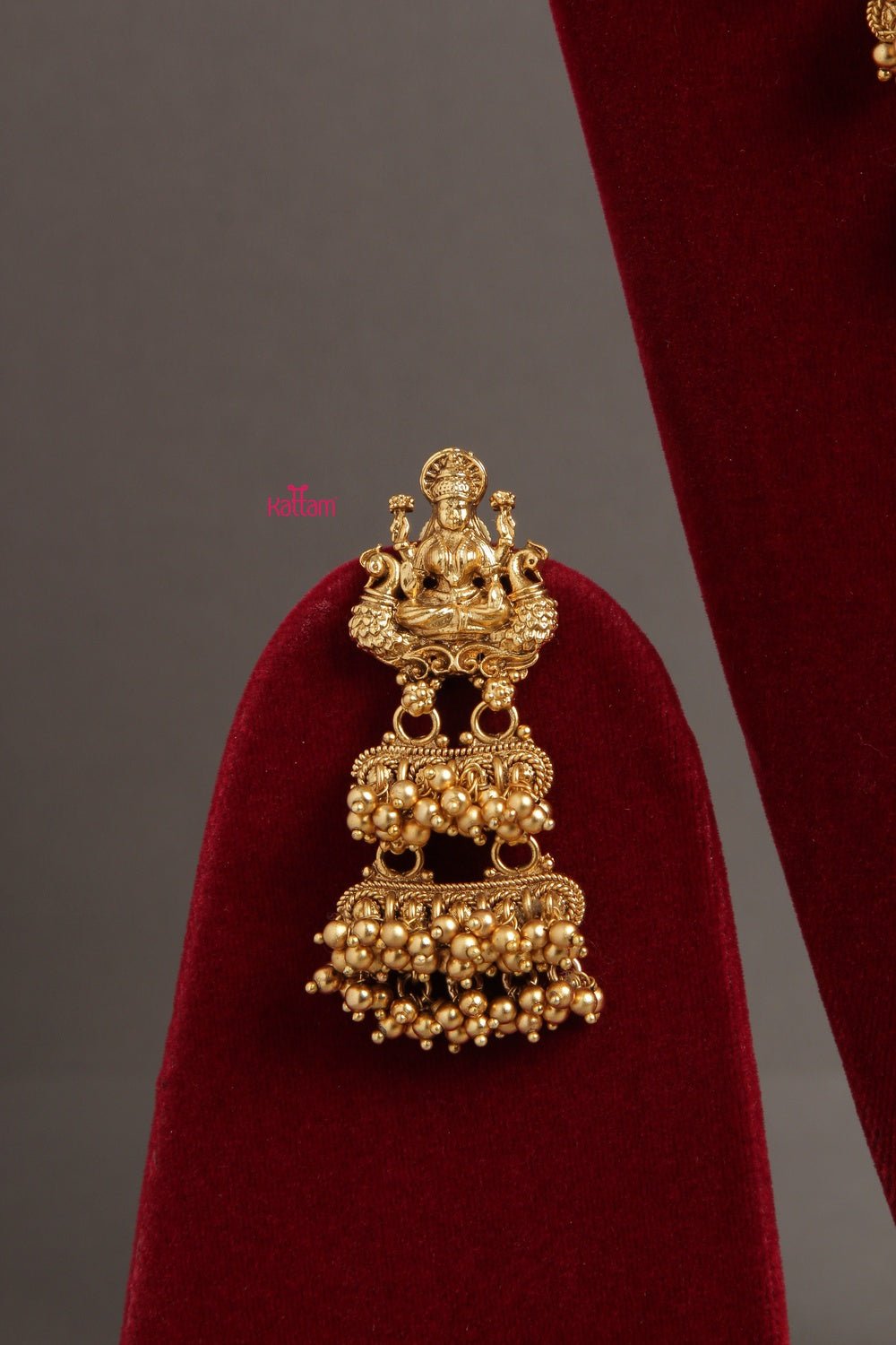 Bridal Grand Goddess Gold Trims Pendant Guttapusalu - N1200