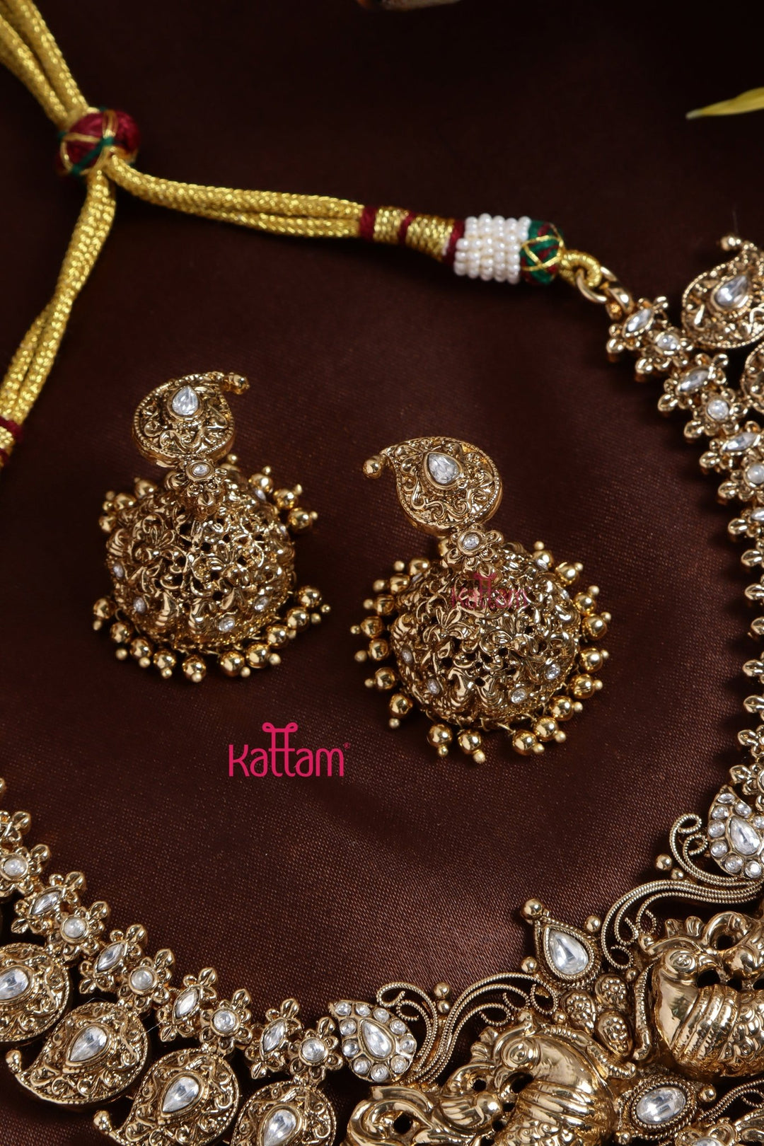 Bridal Peacock Green Bead Necklace - N3249