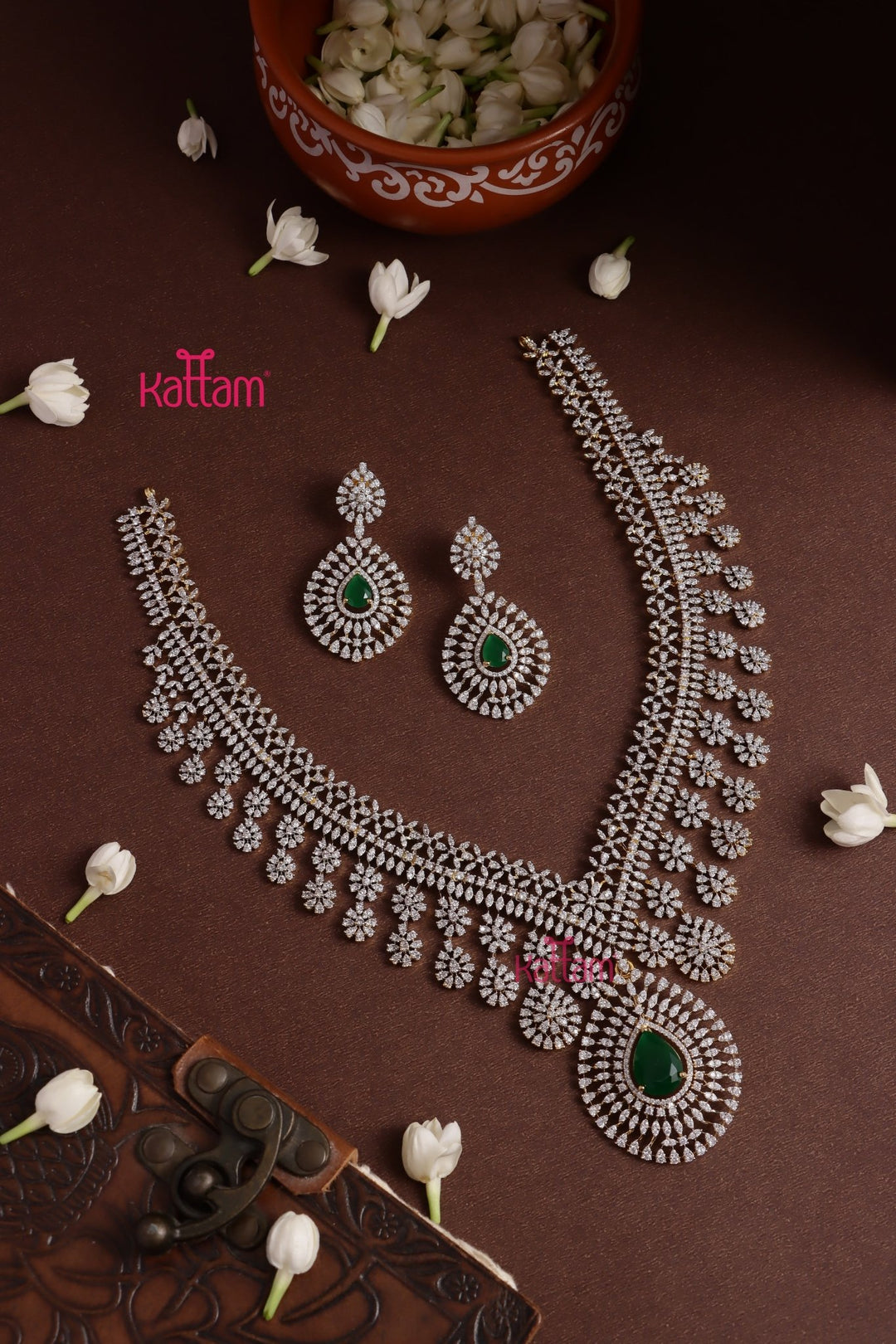 Catherina - AD Stone Semibridal Green Mid - length Haram - N5332