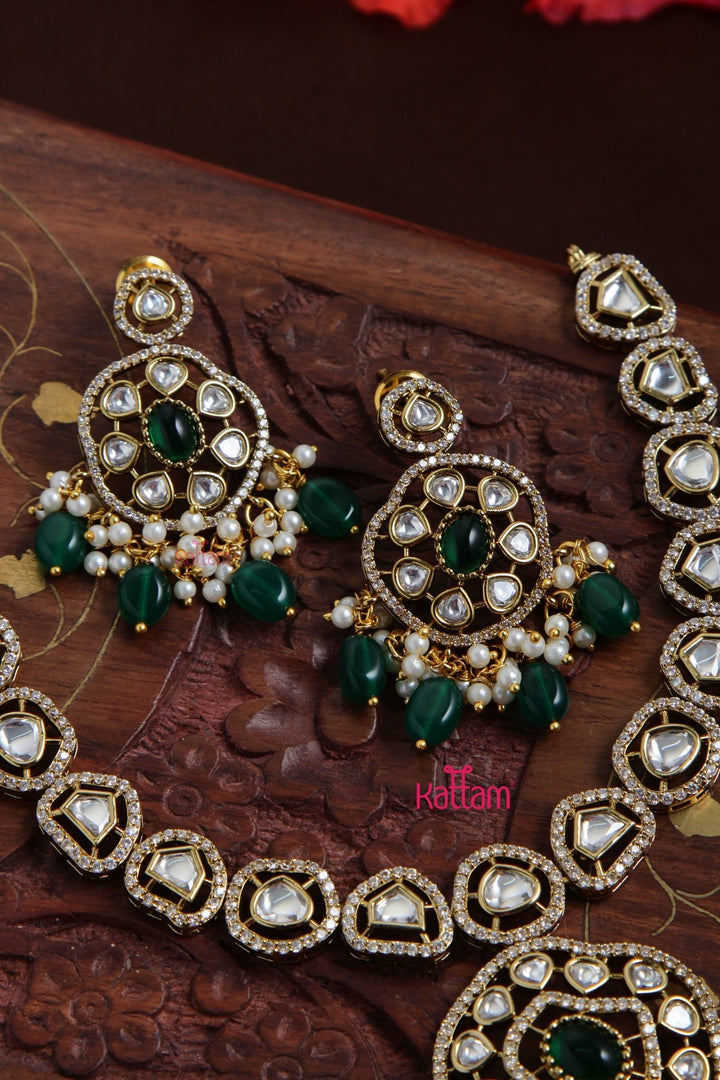 Charvi - American Diamond Green Short Necklace - N5104