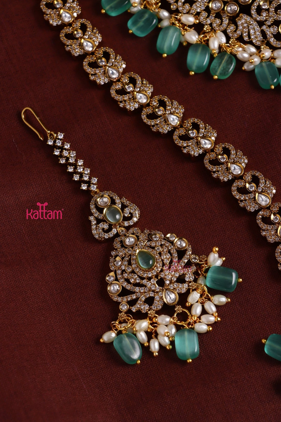 Chinmayi - AD Bridal Pastelgreen Necklace & Haram Set - N3422