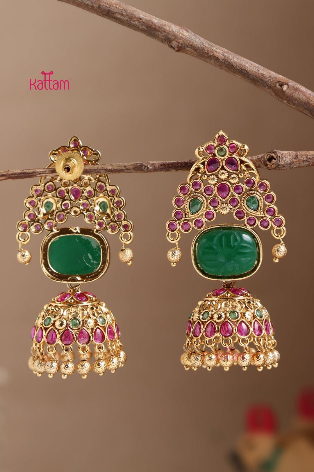 Contemporary Stone Jhumka - E1064