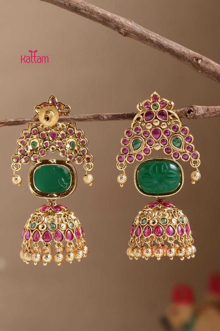 Contemporary Stone Jhumka - E1064