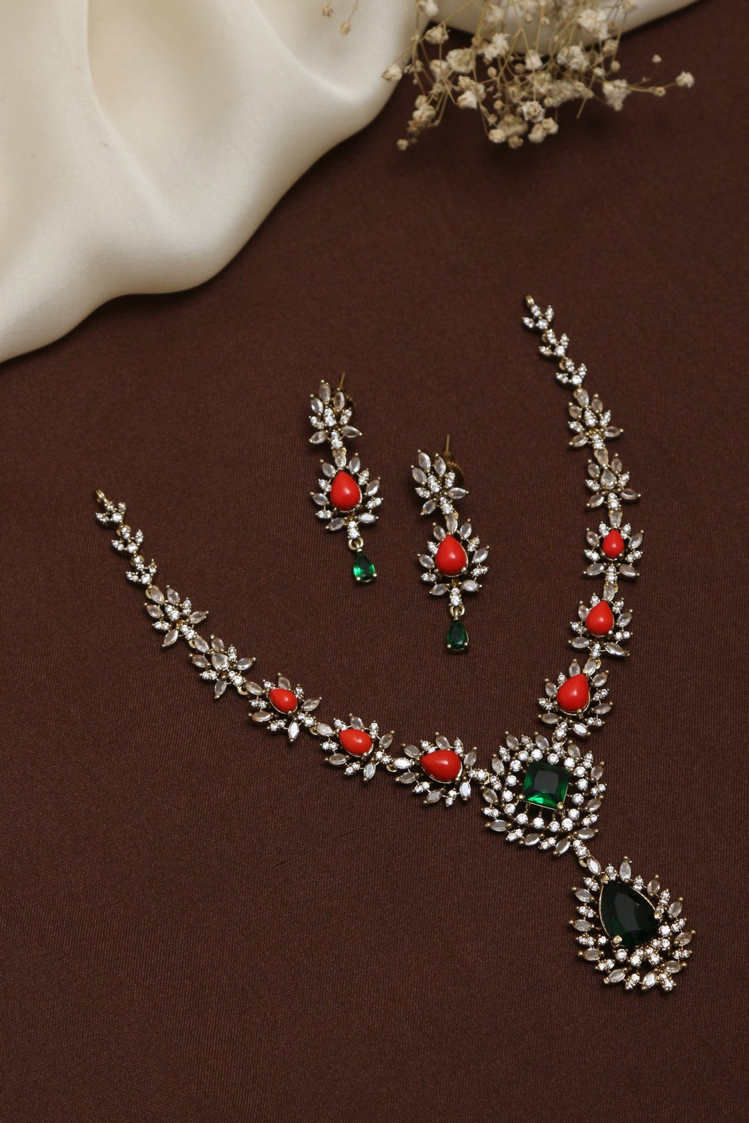 Coral Stone Elegant Necklace - N5223