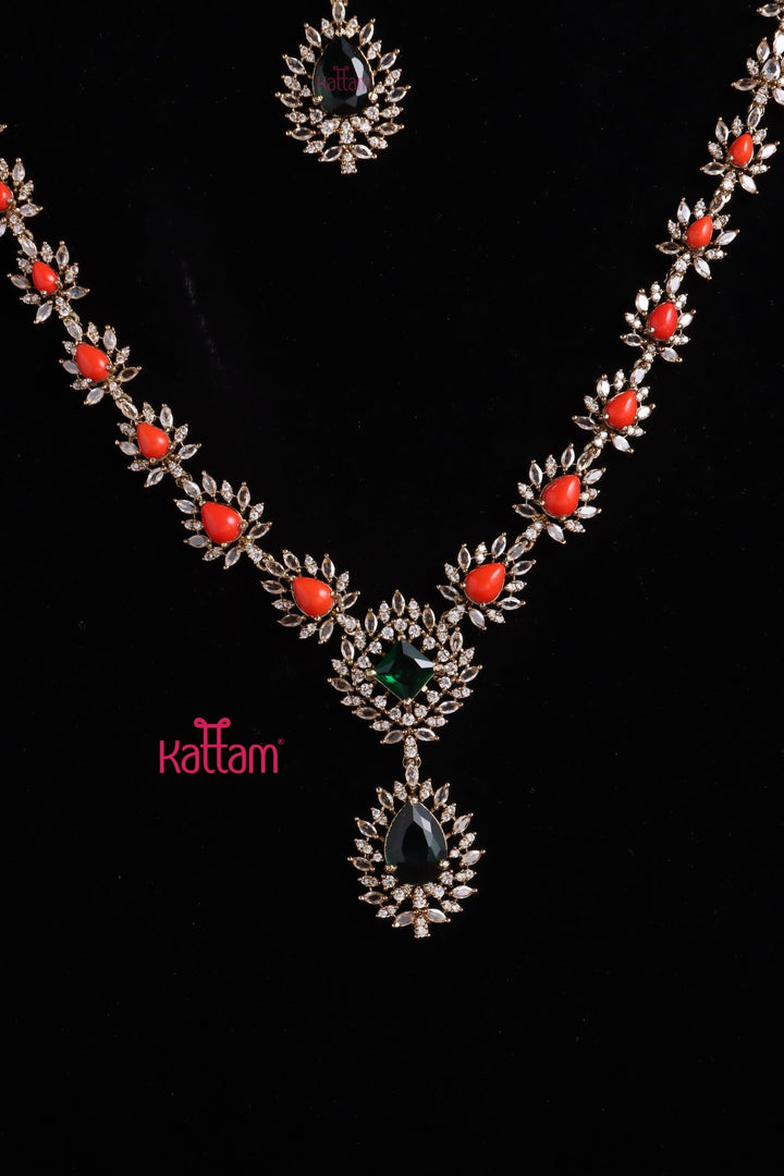 Coral Stone Semi Bridal Set - N5223