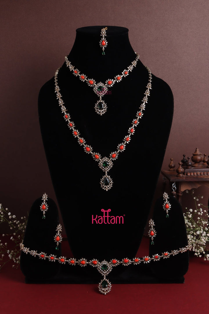 Coral Stone Semi Bridal Set - N5223