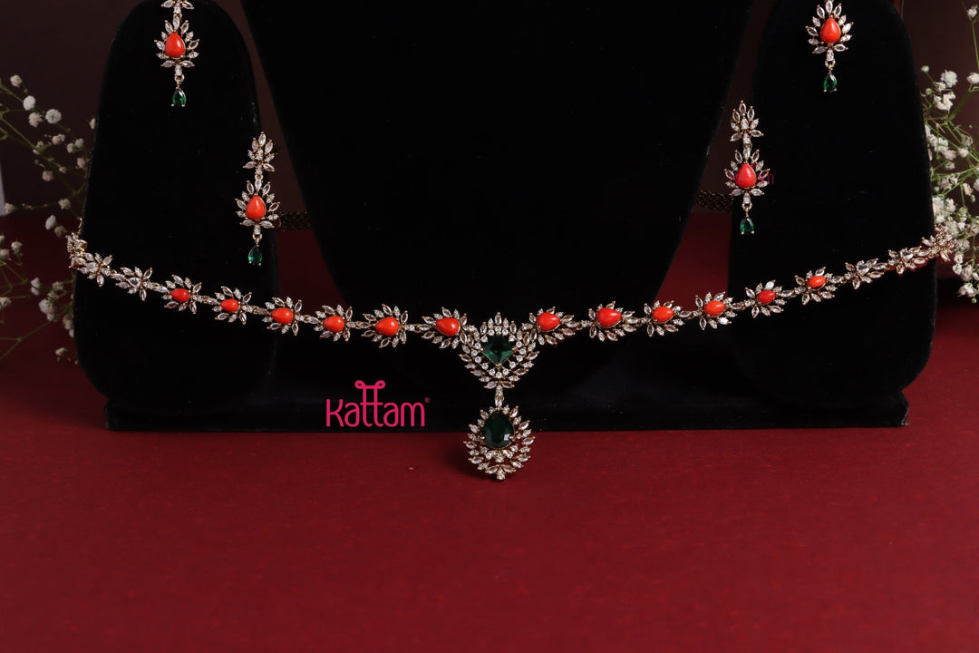 Coral Stone Semi Bridal Set - N5223