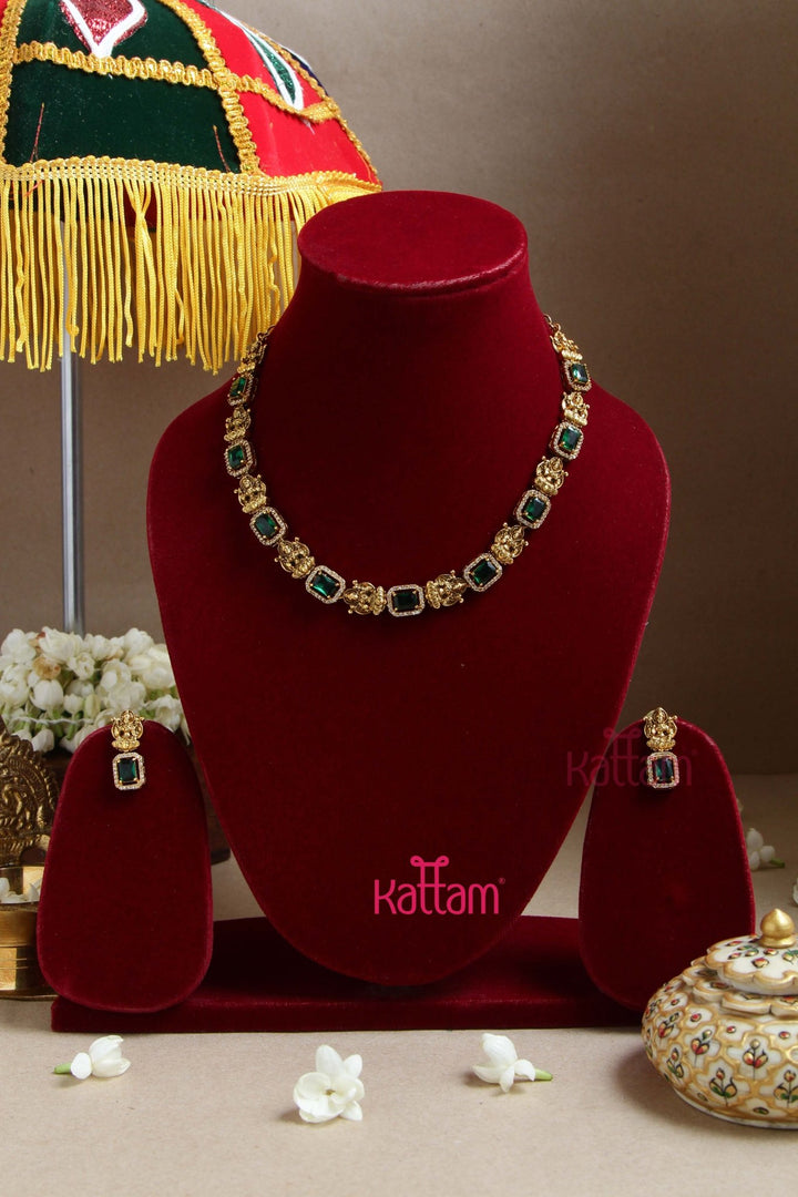 Devika - Goddess Green Necklace ( Detachable) - N3007