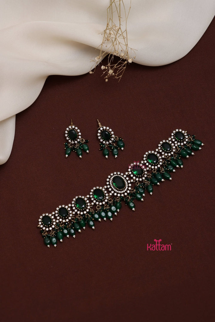 Dhanvi - AD Green Stone Choker - N5282