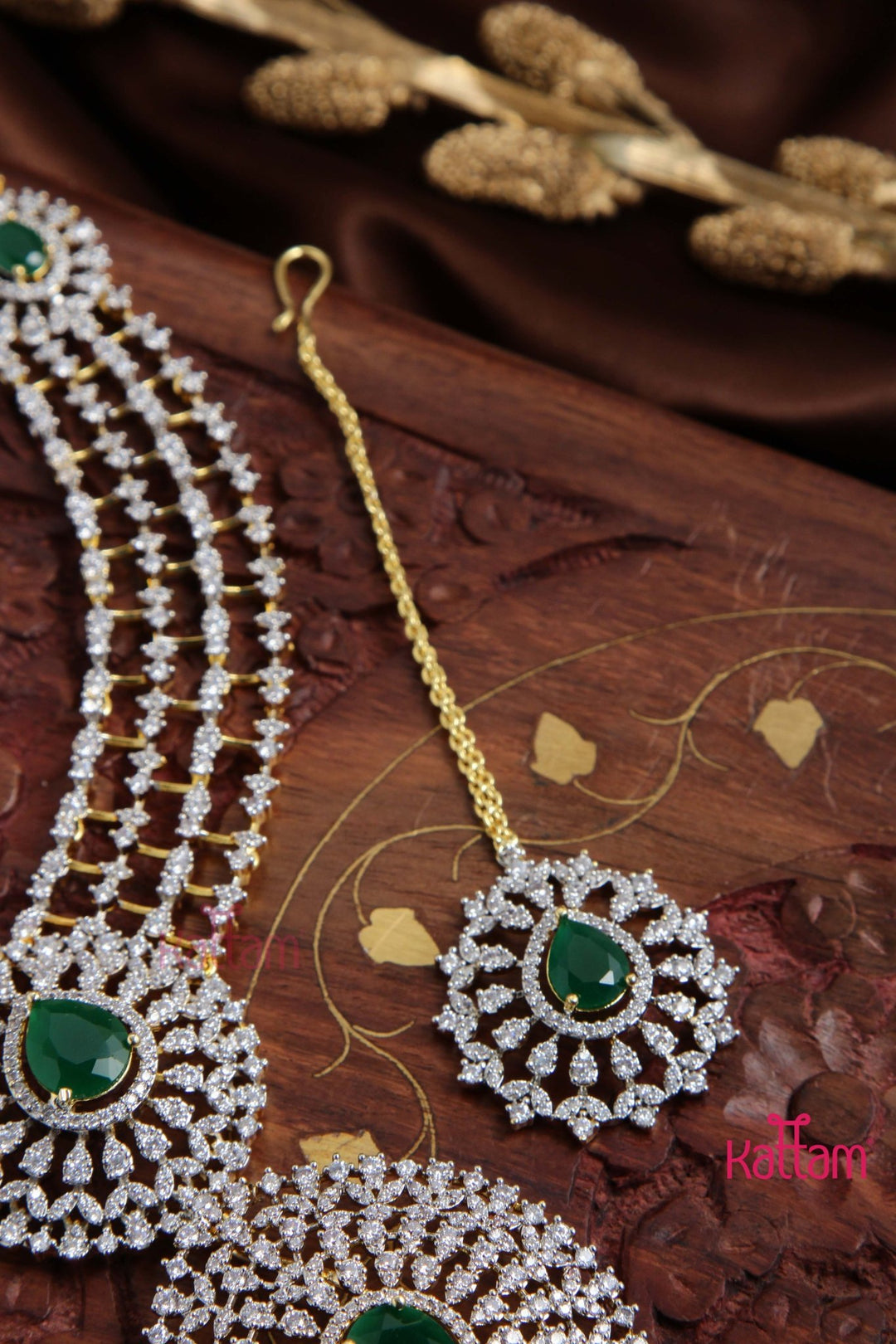 Diamond Replica Bridal Necklace ( Pendant Detachable ) - N5077