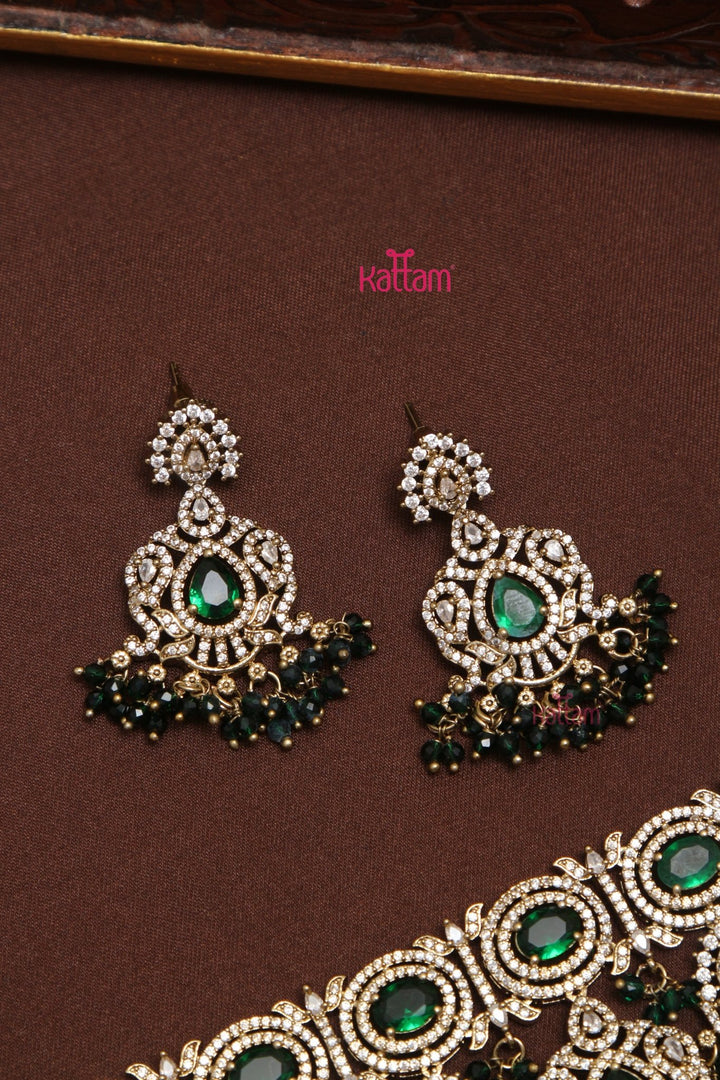 Diwana - Crystal Beads Green Bridal Choker - N5245