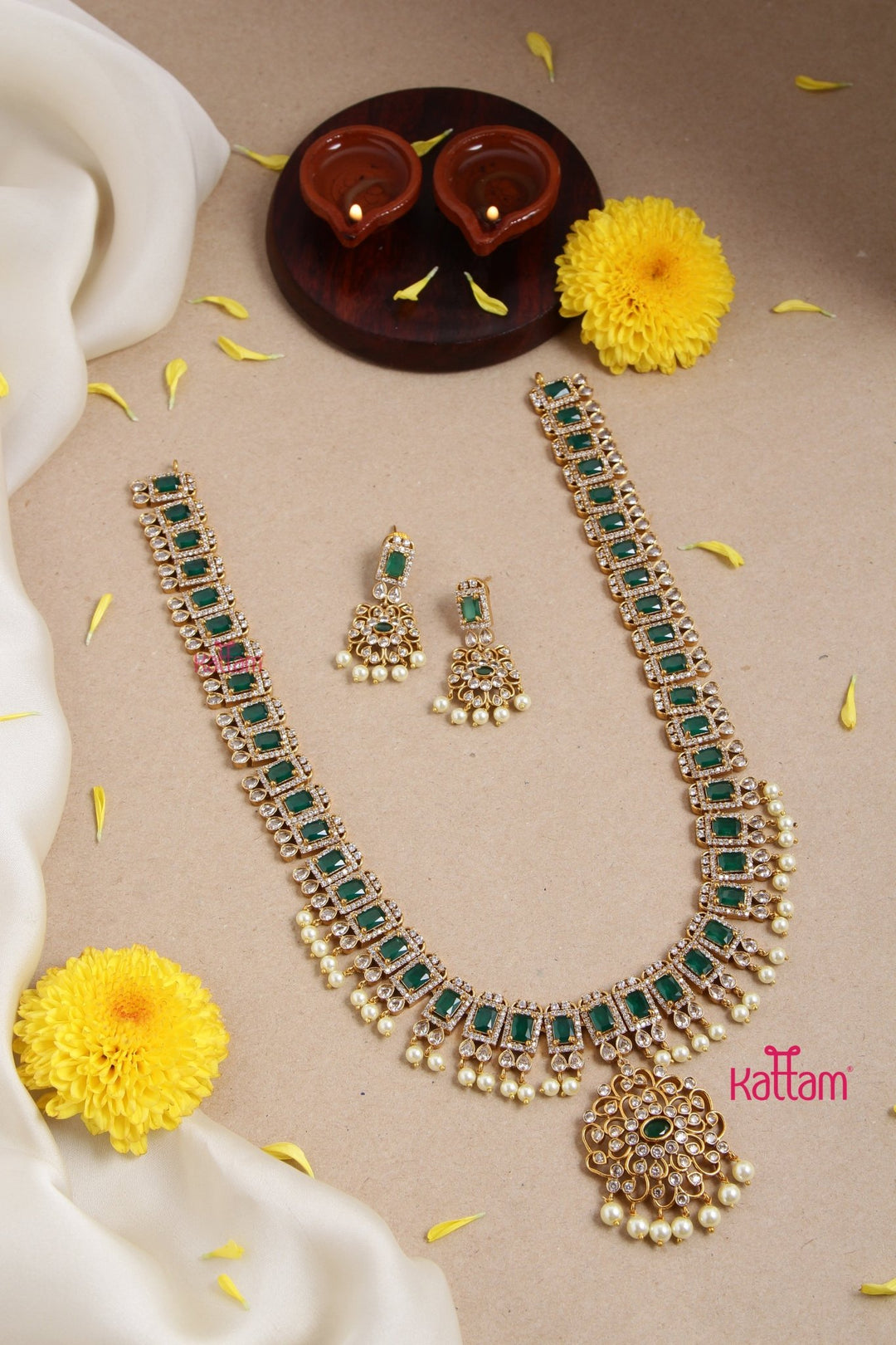 Elegant Green Stone Haram - N3089
