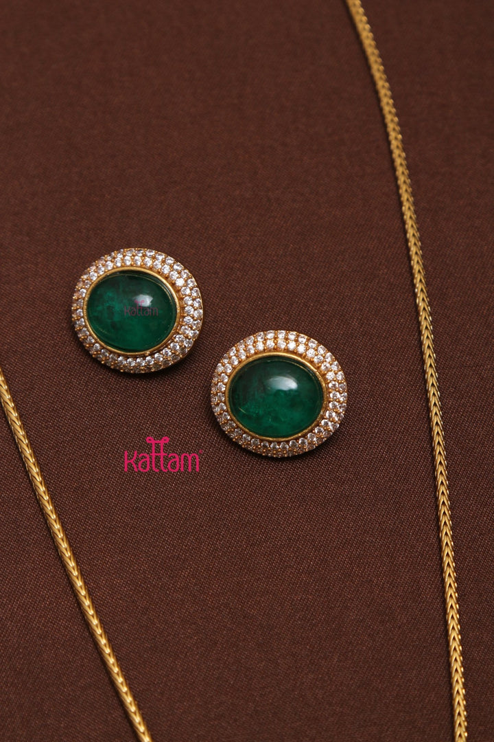 Evangeline - Green Pendant Chain Set - N3541