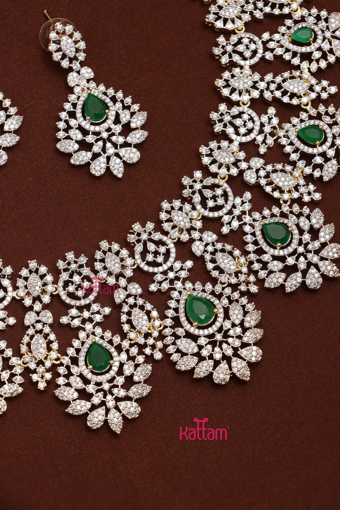 Faiza - AD Semi Bridal Green Choker Set - N5315