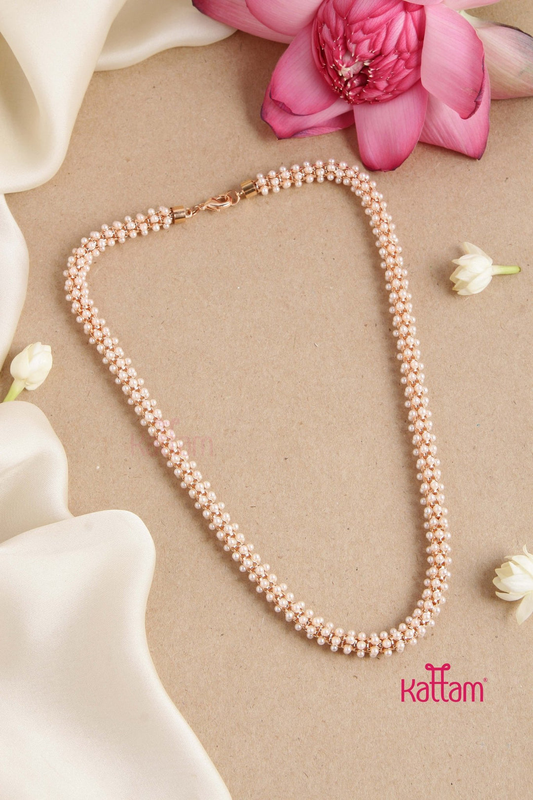 Fancy Rosegold Cluster Pearl Chain - N2765