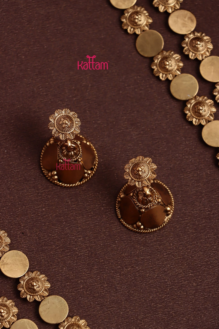 Floral & Coin Double Layer Necklace - N3694