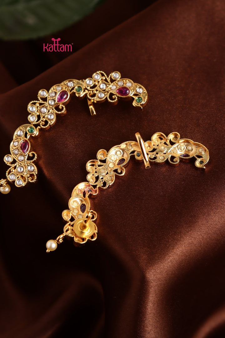 Floral Peacock Earcuff Earring - E1036