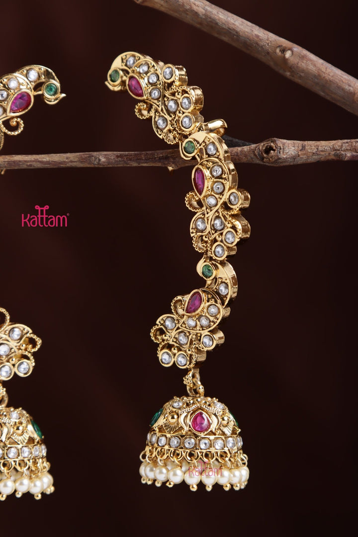 Floral Peacock Earcuff Jhumka - E1038