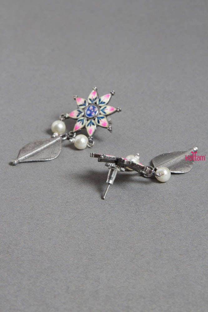 Flower Leaf Drop Earrings - E360