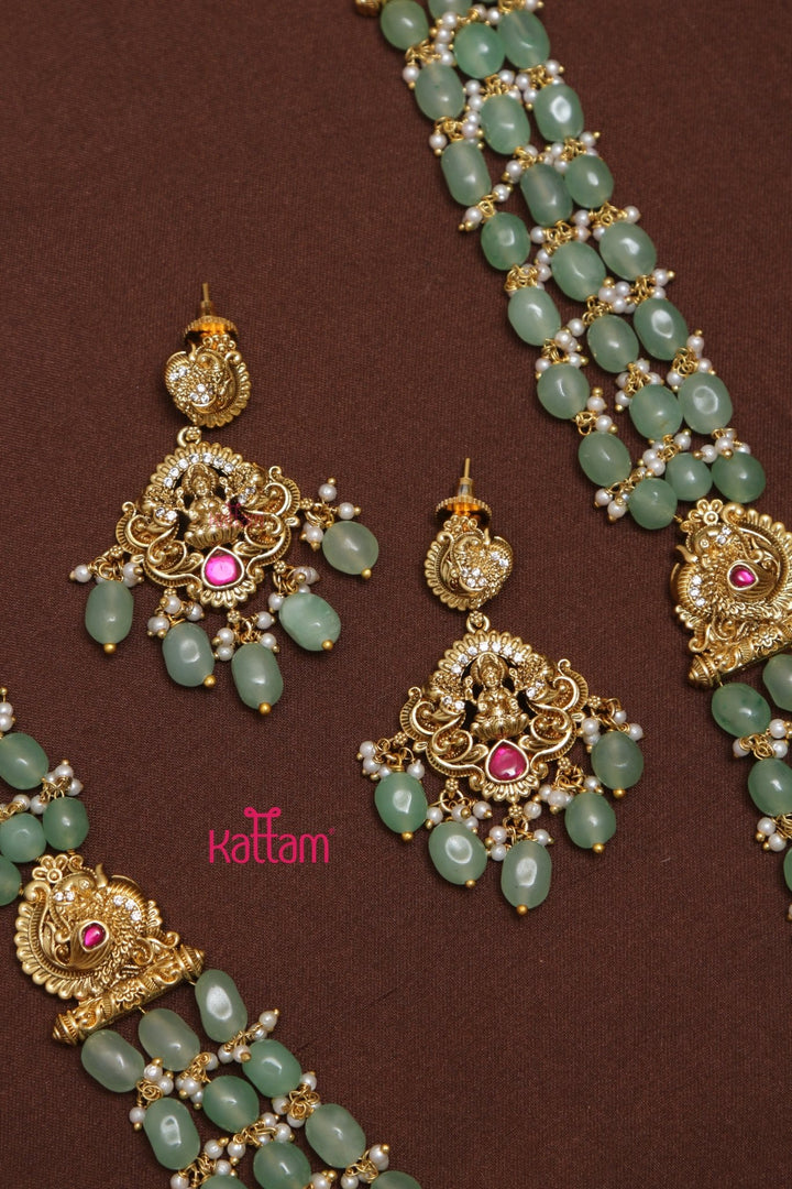 Goddess Crystal Beaded Semi Bridal Haram - N3555